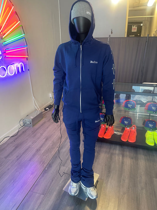 Blue jogging suit