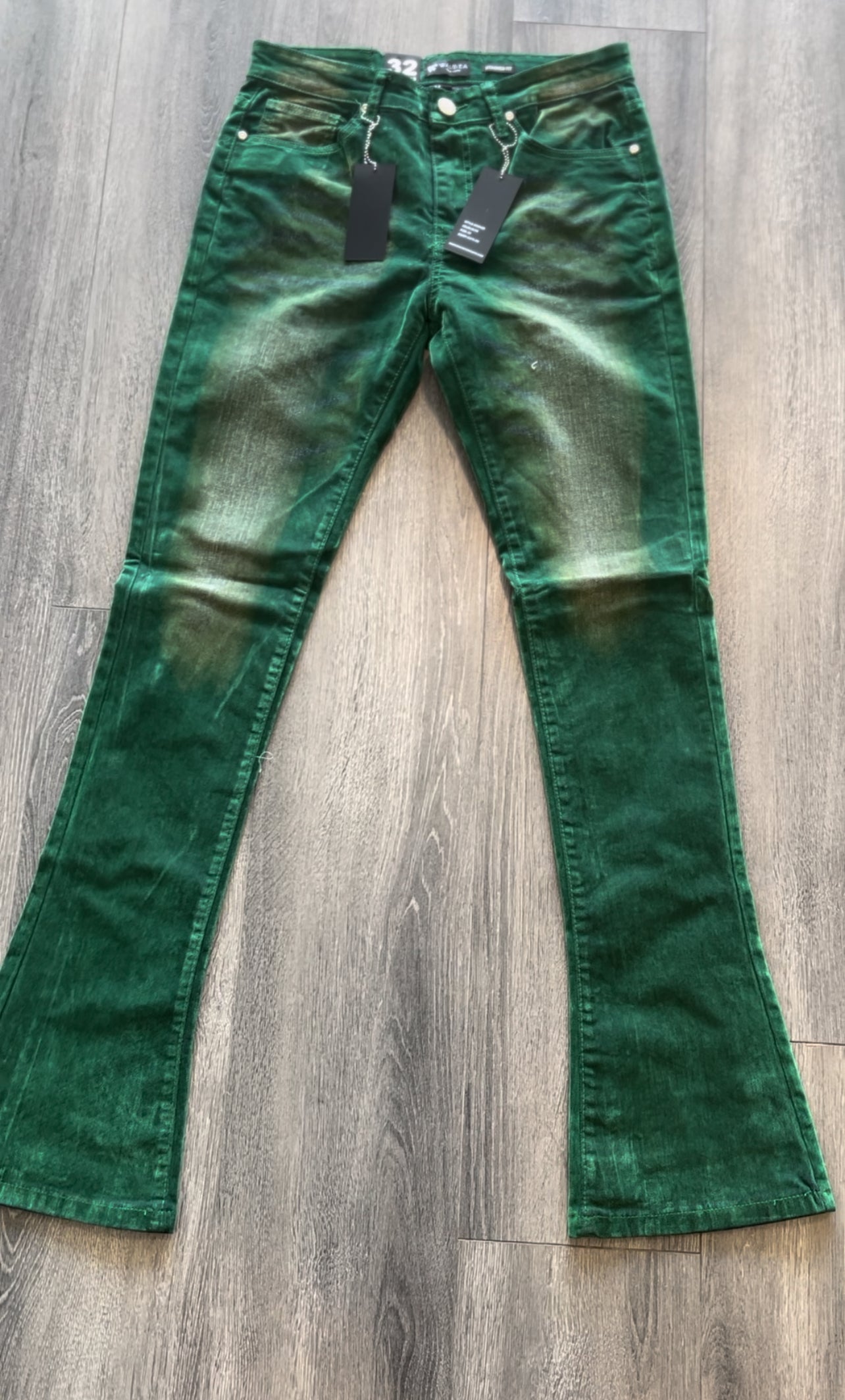 Green Stack Pants